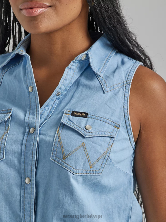 maui zils Rietumu kaklasaites krekls priekšpusē sievietes apģērbs Wrangler BFNTB884