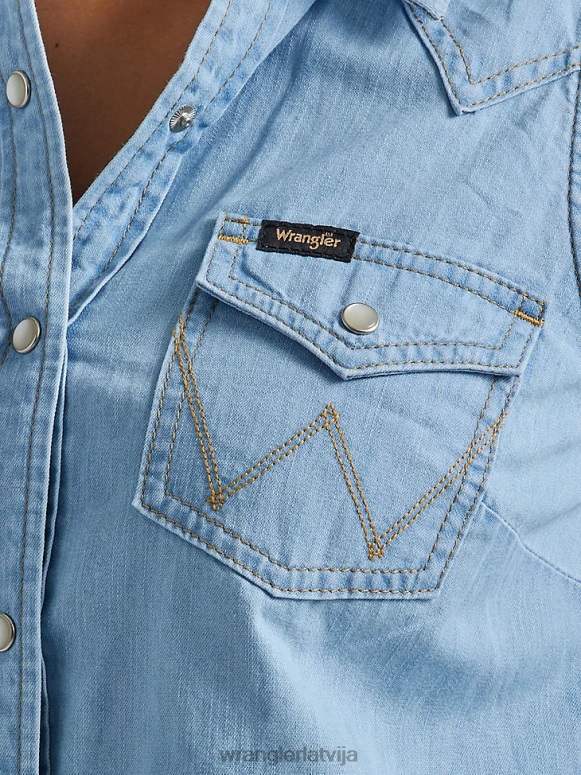 maui zils Rietumu kaklasaites krekls priekšpusē sievietes apģērbs Wrangler BFNTB884