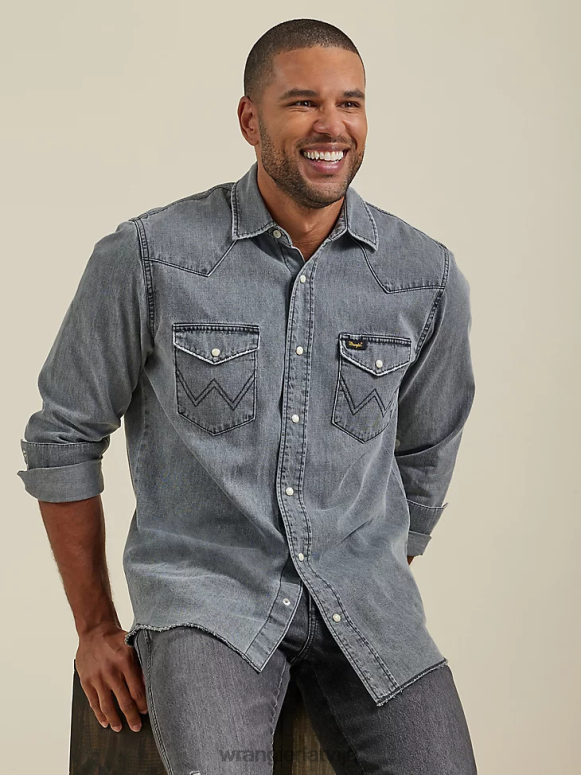 mazgāta melnā krāsā mantojuma darba krekls vīriešiem apģērbs Wrangler BFNTB474