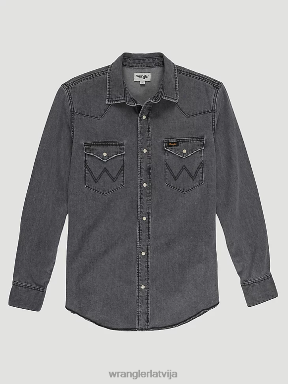 mazgāta melnā krāsā mantojuma darba krekls vīriešiem apģērbs Wrangler BFNTB474