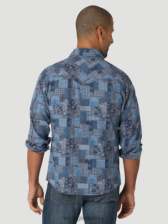 mazgāta melnā krāsā mantojuma darba krekls vīriešiem apģērbs Wrangler BFNTB474