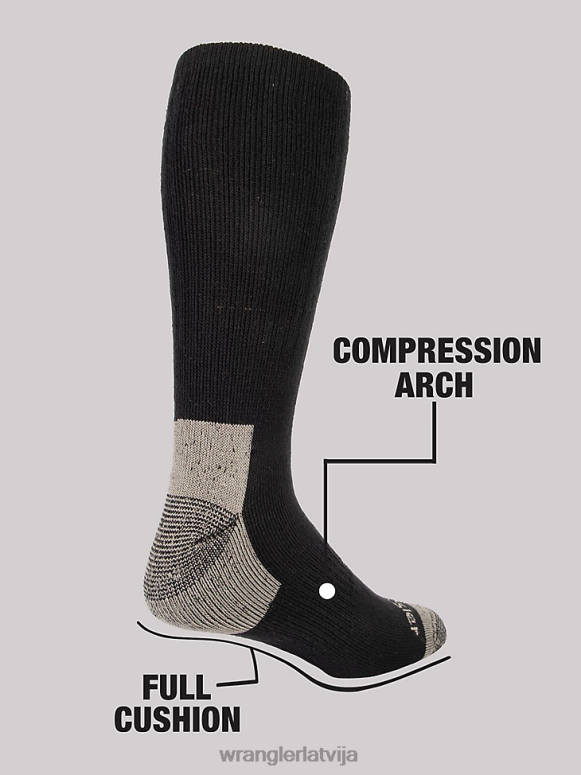 melns apkalpes darba zeķes (6 iepakojumi) vīriešiem Piederumi Wrangler BFNTB727