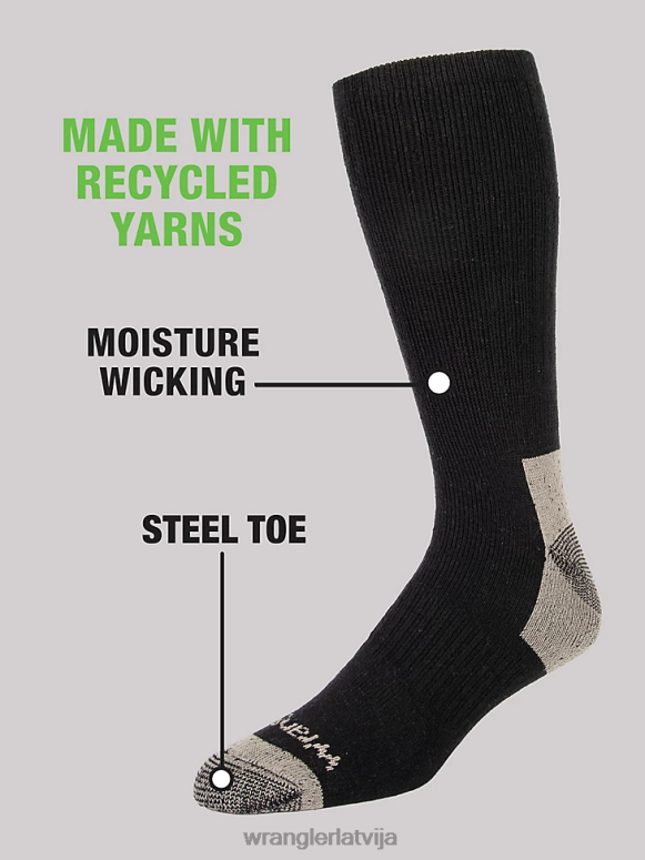melns apkalpes darba zeķes (6 iepakojumi) vīriešiem Piederumi Wrangler BFNTB727