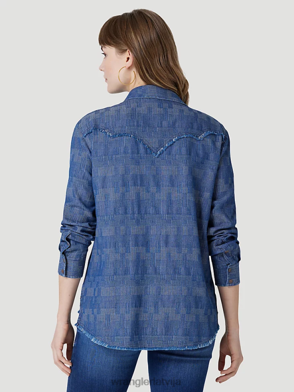 melns ar garām piedurknēm viens punkts priekšpusē un aizmugurē jūgu ciets tops sievietes apģērbs Wrangler BFNTB888