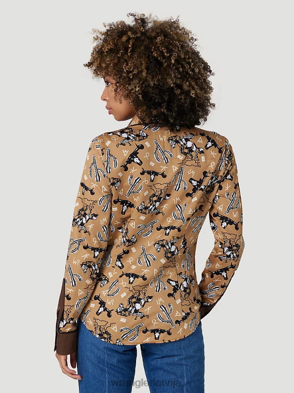 melns ar garām piedurknēm viens punkts priekšpusē un aizmugurē jūgu ciets tops sievietes apģērbs Wrangler BFNTB888