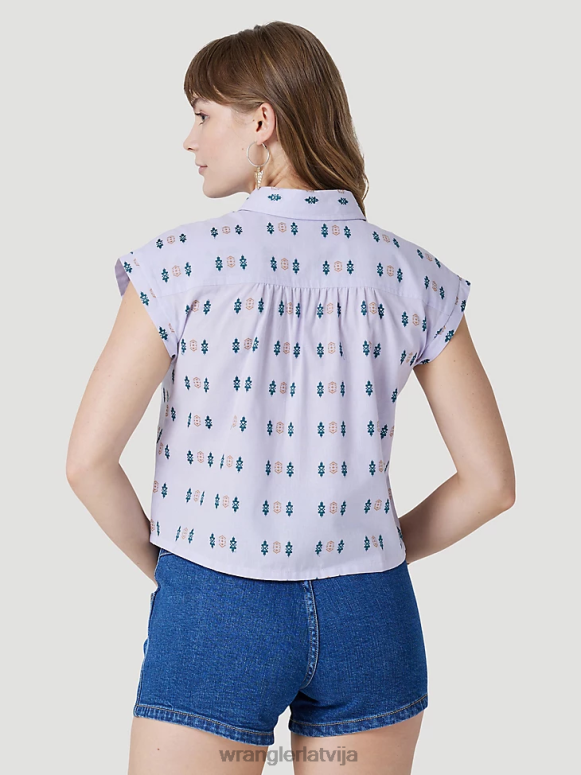 melns ar garām piedurknēm viens punkts priekšpusē un aizmugurē jūgu ciets tops sievietes apģērbs Wrangler BFNTB888