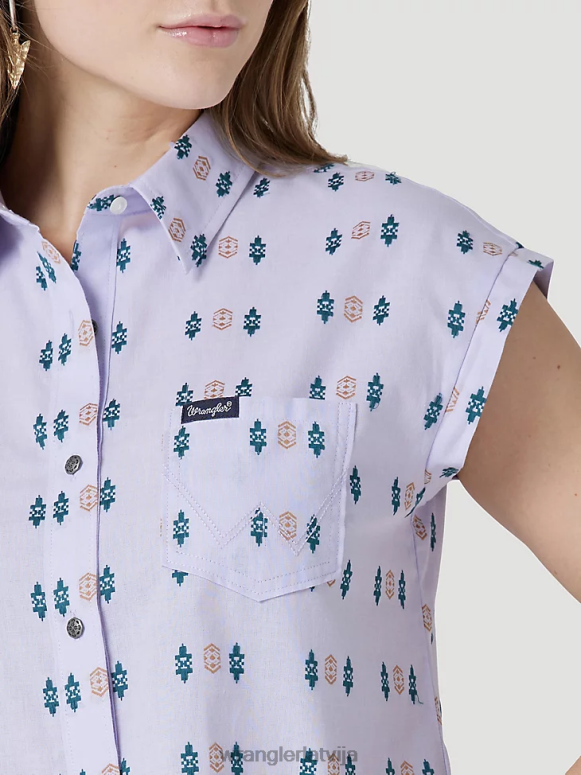 melns ar garām piedurknēm viens punkts priekšpusē un aizmugurē jūgu ciets tops sievietes apģērbs Wrangler BFNTB888