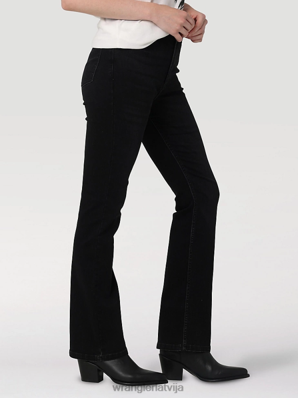 melns augstceltnes drosmīgi džinsi sievietes apģērbs Wrangler BFNTB732