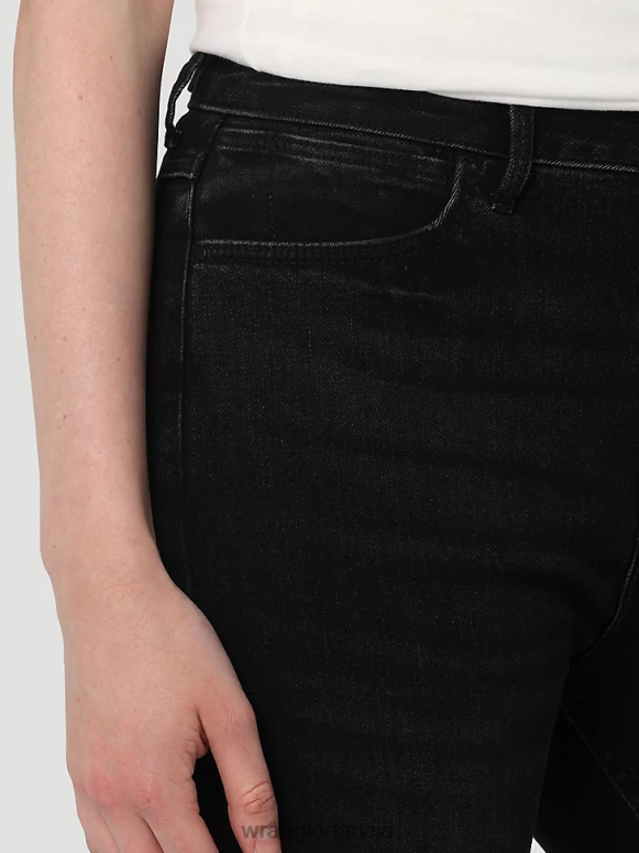 melns augstceltnes drosmīgi džinsi sievietes apģērbs Wrangler BFNTB732