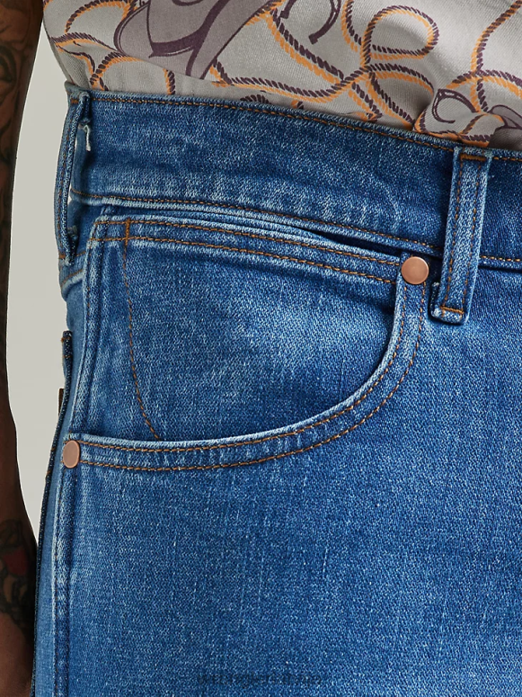 melns autentisks regulāri pieguļošs kokvilnas džinss vīriešiem apģērbs Wrangler BFNTB147