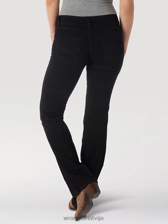 melns bootcut džinsi sievietes apģērbs Wrangler BFNTB782