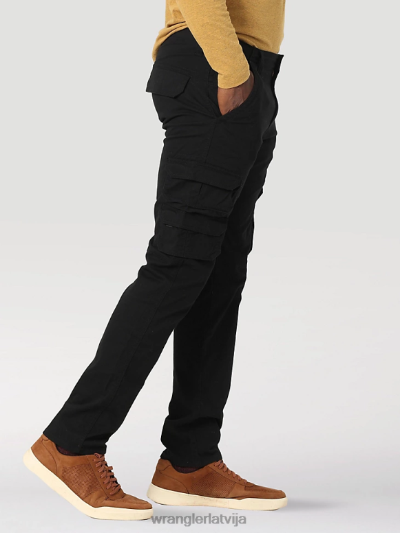 melns elastīgas konusveida kravas bikses vīriešiem apģērbs Wrangler BFNTB229