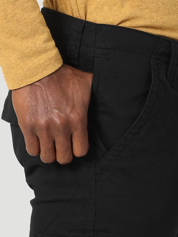 melns elastīgas konusveida kravas bikses vīriešiem apģērbs Wrangler BFNTB229