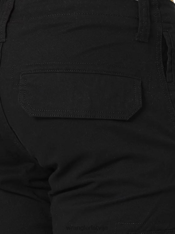 melns elastīgas konusveida kravas bikses vīriešiem apģērbs Wrangler BFNTB229