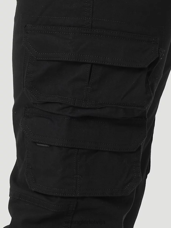 melns elastīgas konusveida kravas bikses vīriešiem apģērbs Wrangler BFNTB229