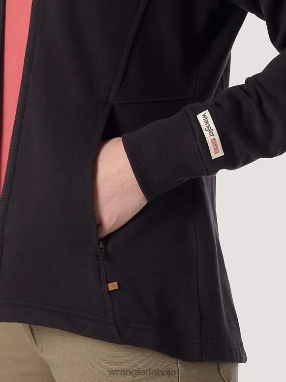 melns riggs workwear darba jaka sievietes apģērbs Wrangler BFNTB867
