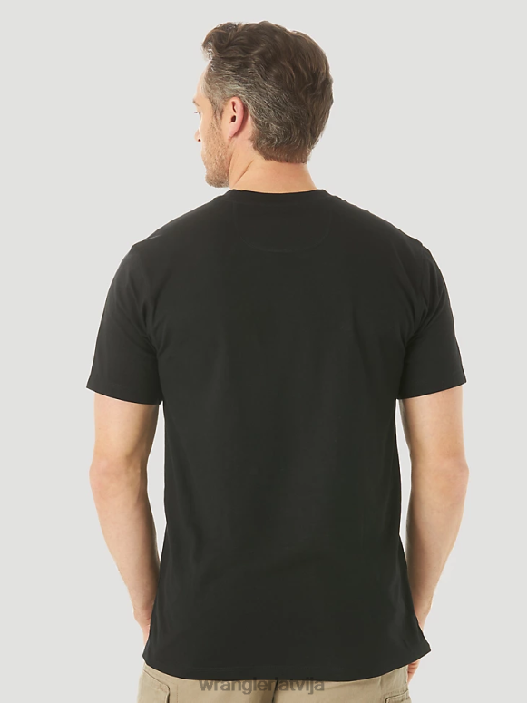 melns riggs workwear īsām piedurknēm 1 kabatas performances t-krekls vīriešiem apģērbs Wrangler BFNTB277