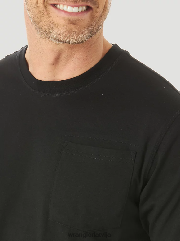 melns riggs workwear īsām piedurknēm 1 kabatas performances t-krekls vīriešiem apģērbs Wrangler BFNTB277