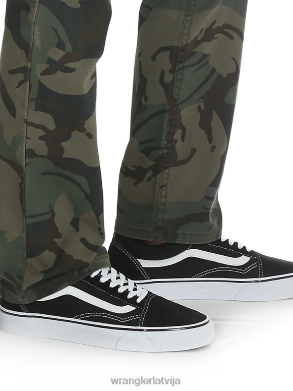 meža zaļā kamo slaidas taisnas elastīgas kravas bikses zēni apģērbs Wrangler BFNTB956