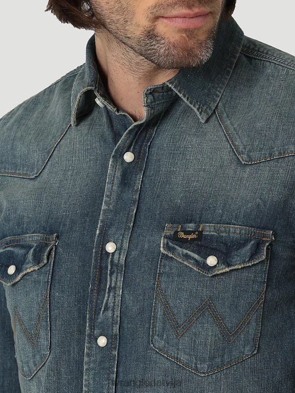 māls mazgāts mantojuma darba krekls vīriešiem apģērbs Wrangler BFNTB476
