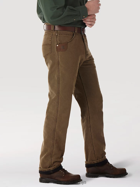 nakts brūns riggs workwear stepēts piecu kabatu džinsu odere vīriešiem apģērbs Wrangler BFNTB192