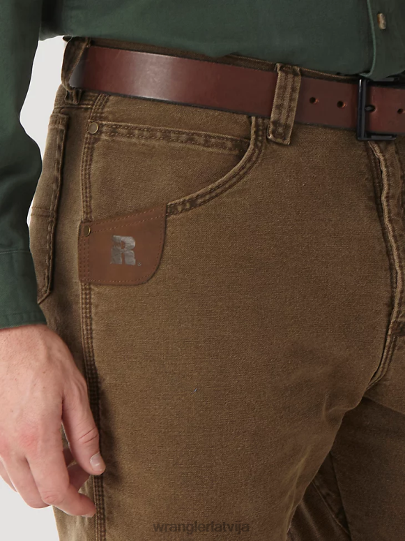 nakts brūns riggs workwear stepēts piecu kabatu džinsu odere vīriešiem apģērbs Wrangler BFNTB192