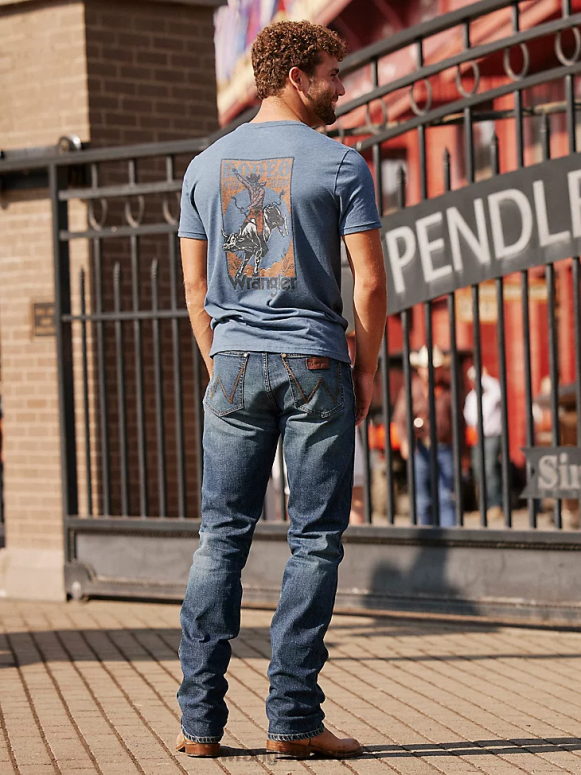normande retro slim fit džinsi ar taisnām kājām vīriešiem apģērbs Wrangler BFNTB23