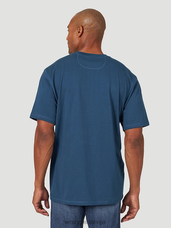 oksfordas zils riggs workwear īsām piedurknēm 1 kabatas performances t-krekls vīriešiem apģērbs Wrangler BFNTB280