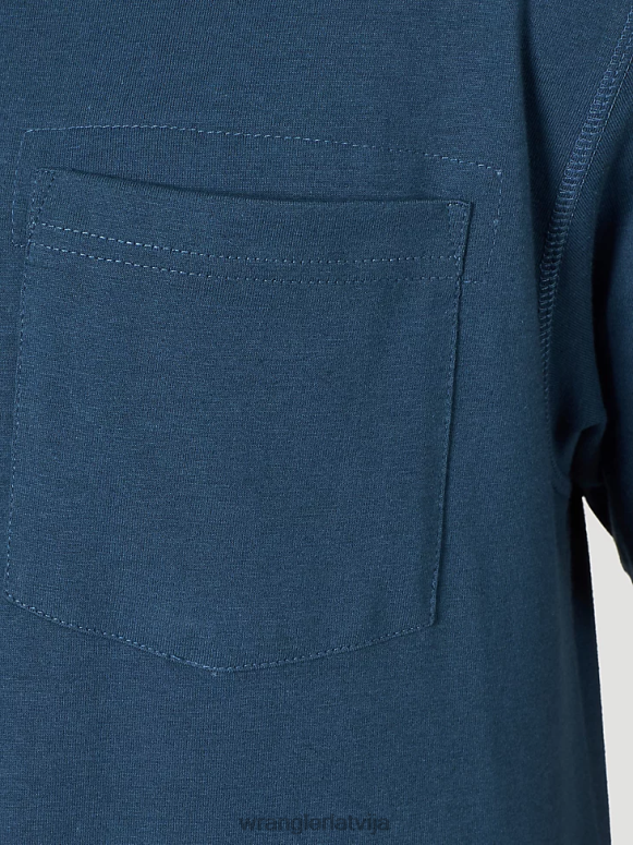 oksfordas zils riggs workwear īsām piedurknēm 1 kabatas performances t-krekls vīriešiem apģērbs Wrangler BFNTB280