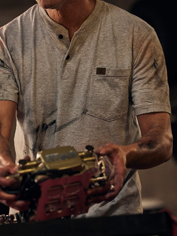 oša virši riggs workwear henley ar īsām piedurknēm vīriešiem apģērbs Wrangler BFNTB657