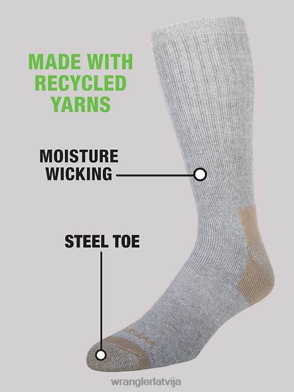 pelēks apkalpes darba zeķes (6 iepakojumi) vīriešiem Piederumi Wrangler BFNTB728