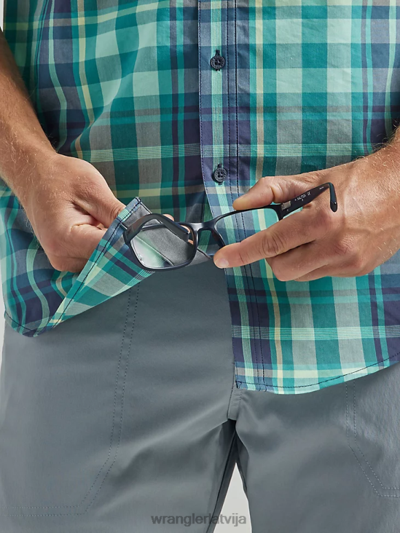 plūdmaiņas pleds atg asimetrisks rāvējslēdzēja kabatas rūtains krekls vīriešiem apģērbs Wrangler BFNTB322