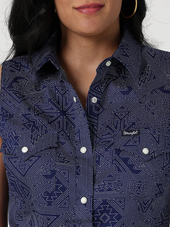 pop sarkans Retro bezpiedurkņu rūtains rietumu krekls sievietes apģērbs Wrangler BFNTB896