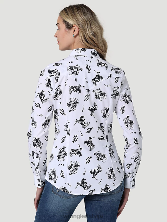 pop sarkans Retro bezpiedurkņu rūtains rietumu krekls sievietes apģērbs Wrangler BFNTB896