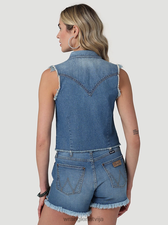 pop sarkans Retro bezpiedurkņu rūtains rietumu krekls sievietes apģērbs Wrangler BFNTB896