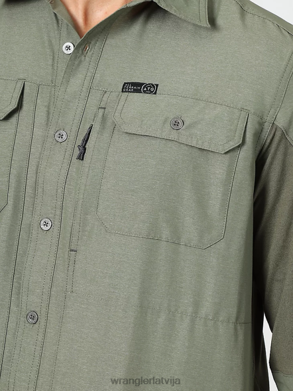 putekļainās olīvas atg mix materiāla krekls vīriešiem apģērbs Wrangler BFNTB377