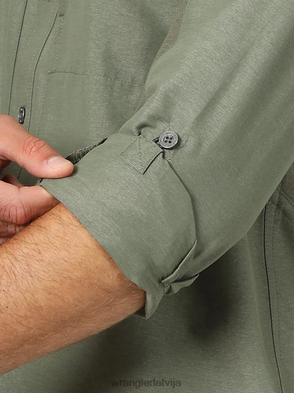putekļainās olīvas atg mix materiāla krekls vīriešiem apģērbs Wrangler BFNTB635
