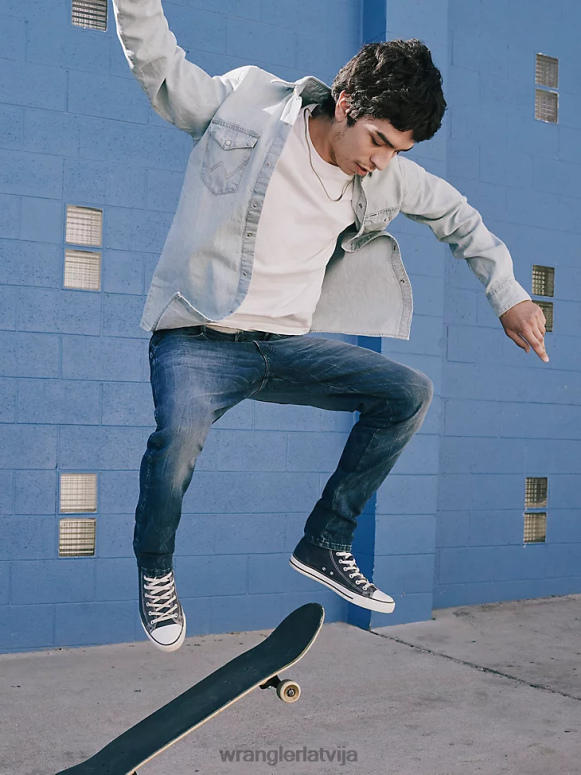 saplēsta viegla mazgāšana mantojuma redding brīvi pieguļošs džinss vīriešiem apģērbs Wrangler BFNTB185