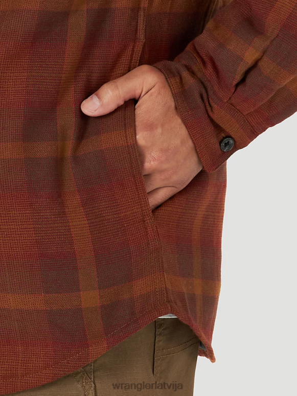 sarkans autentisks stepēts flaneļa kreklu jaka vīriešiem apģērbs Wrangler BFNTB393