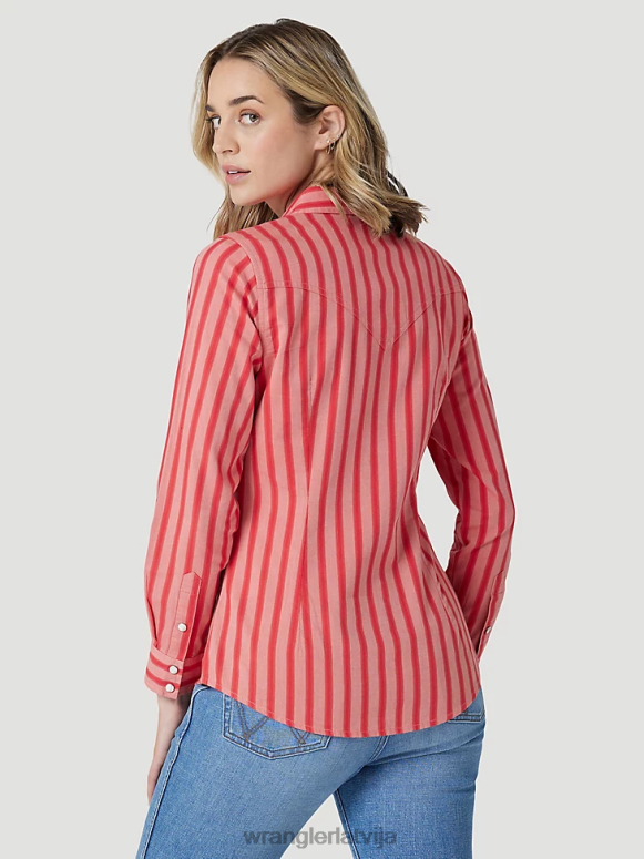 sarkans retro americana bandana rietumu krekls sievietes apģērbs Wrangler BFNTB882