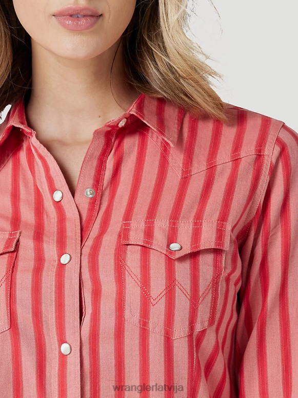 sarkans retro americana bandana rietumu krekls sievietes apģērbs Wrangler BFNTB882
