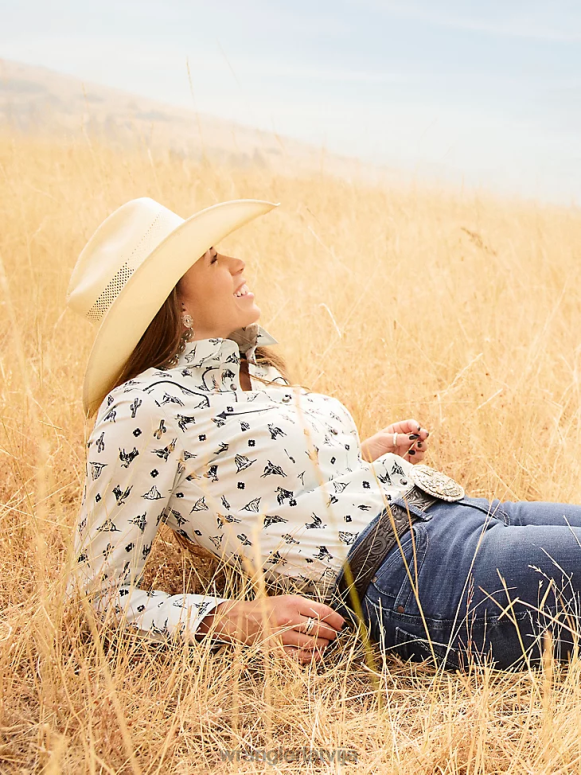 sarkans retro americana bandana rietumu krekls sievietes apģērbs Wrangler BFNTB882