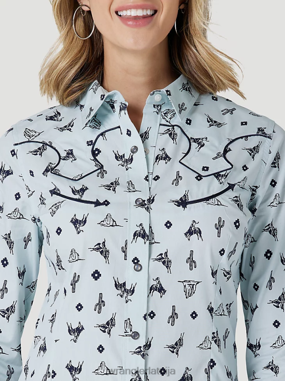 sarkans retro americana bandana rietumu krekls sievietes apģērbs Wrangler BFNTB882