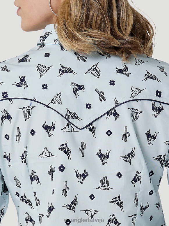 sarkans retro americana bandana rietumu krekls sievietes apģērbs Wrangler BFNTB882