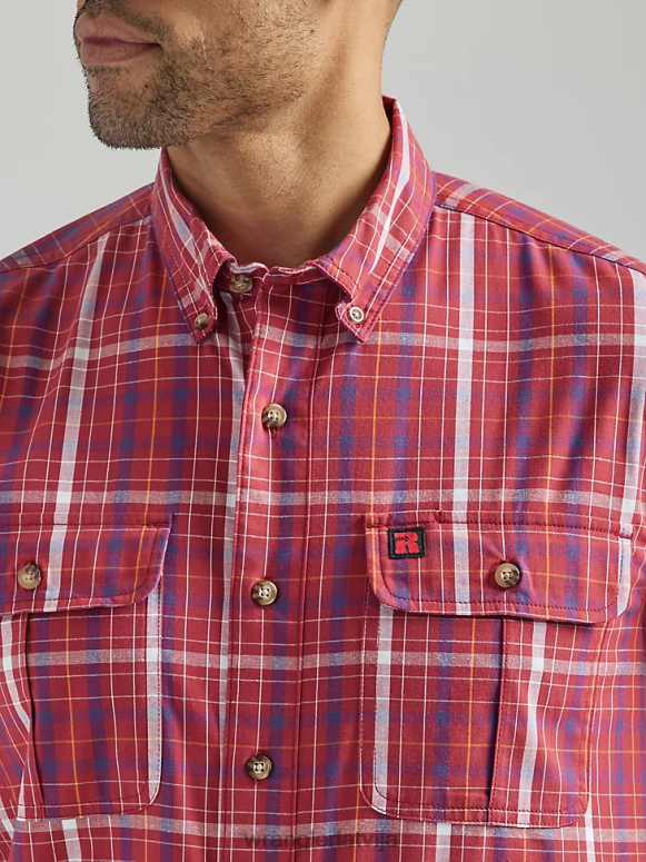 sarkanā kaņepe riggs workwear rūtains darba krekls vīriešiem apģērbs Wrangler BFNTB670