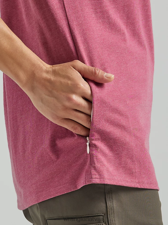sausa roze riggs workwear t-krekls ar īsām piedurknēm sievietes apģērbs Wrangler BFNTB879