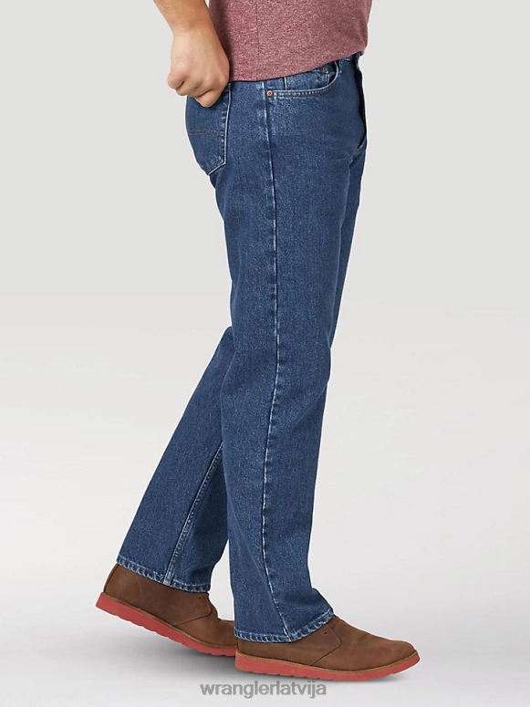stonewash tumšs autentiski relaksēti kokvilnas džinsi vīriešiem apģērbs Wrangler BFNTB117