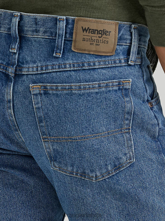 stonewash tumšs autentisks regulāri pieguļošs kokvilnas džinss vīriešiem apģērbs Wrangler BFNTB153
