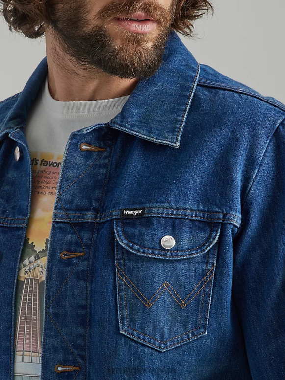 tumša mazgāšana klasiska džinsa trucker jaka vīriešiem apģērbs Wrangler BFNTB611