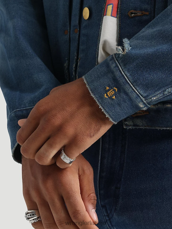 tumša mazgāšana klasiska džinsa trucker jaka vīriešiem apģērbs Wrangler BFNTB611